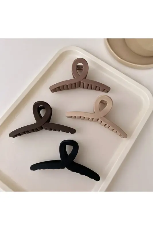4-Piece Claw Clip Set - Brown - 1