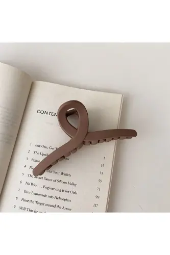 4-Piece Claw Clip Set - Brown - 6