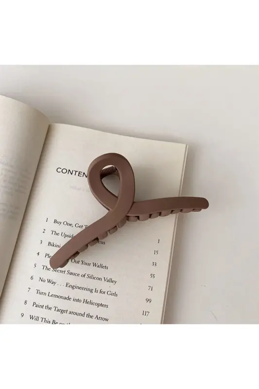 4-Piece Claw Clip Set - Brown - 6