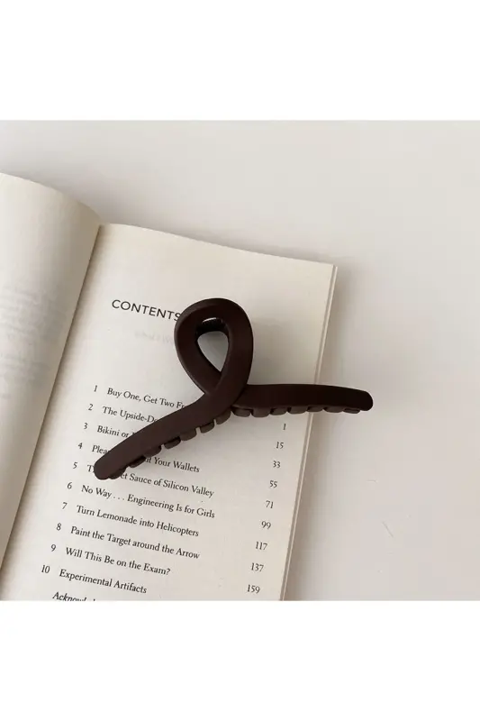 4-Piece Claw Clip Set - Brown - 7