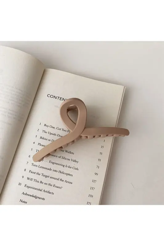 4-Piece Claw Clip Set - Brown - 8