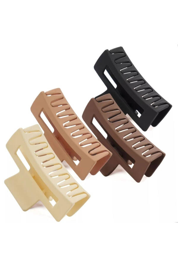 4 Piece Coffee Tone Women's Hair Clip Set - 2