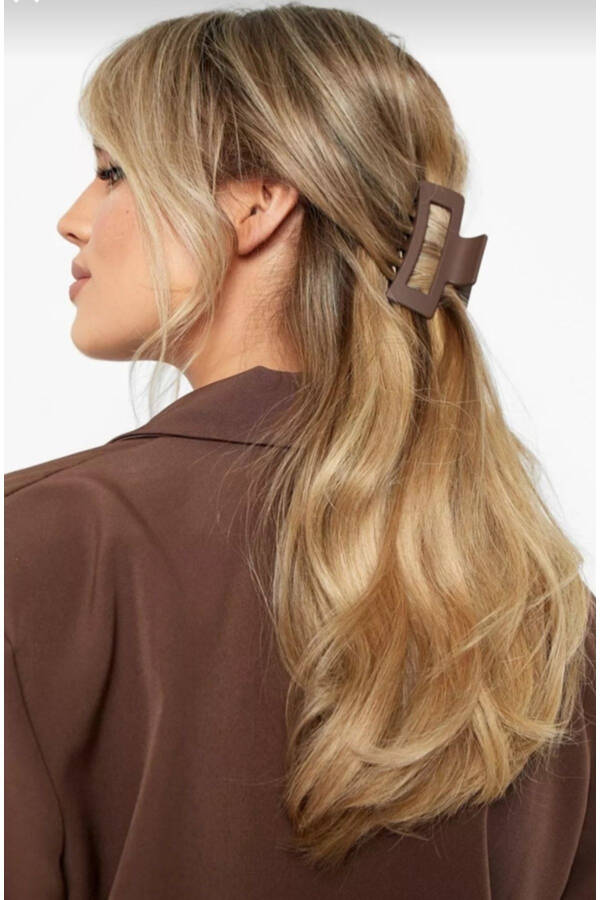 4 Piece Coffee Tone Women's Hair Clip Set - 3