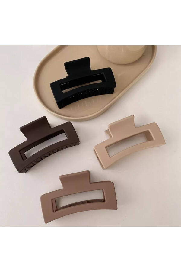 4 Piece Coffee Tone Women's Hair Clip Set - 5