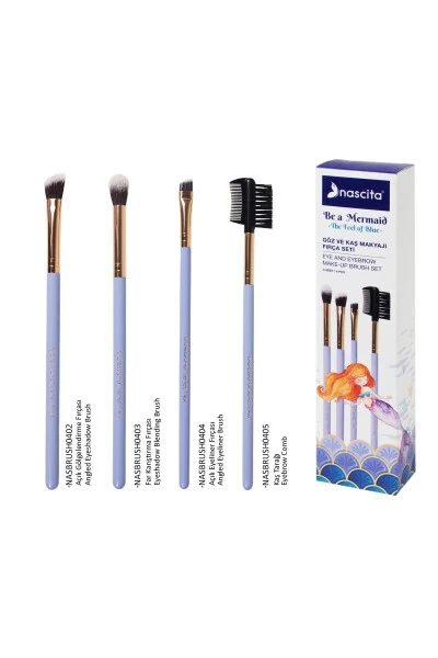 4-Piece Eye and Eyebrow Makeup Brush Set - NASCITA