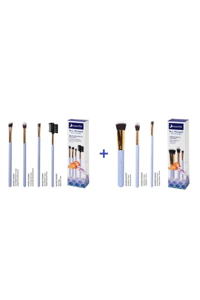 4-Piece Eye and Eyebrow Makeup Brush Set + 3-Piece Daily Makeup Brush Set - 2