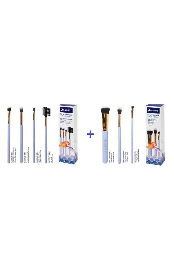 4-Piece Eye and Eyebrow Makeup Brush Set + 3-Piece Daily Makeup Brush Set - 2