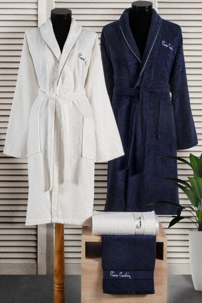 4-Piece Family Set Ribbon Navy-White - PIERRE CARDIN