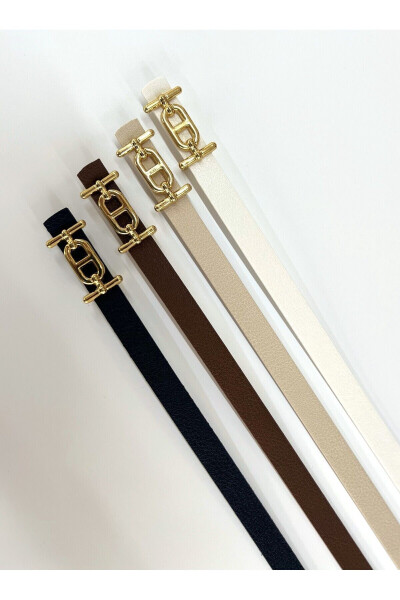 4-Piece Gold Buckle Slim Belt, Trousers Belt, Shirt Belt, Jacket Belt - 10