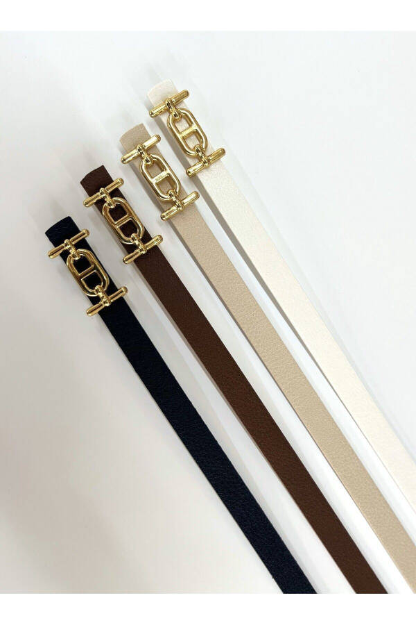 4-Piece Gold Buckle Slim Belt, Trousers Belt, Shirt Belt, Jacket Belt - 10