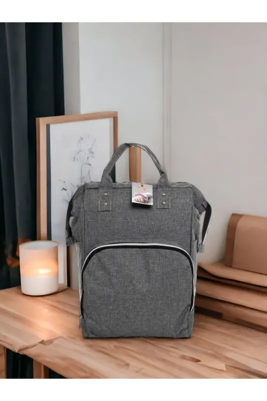 4-Piece Grand Maternity Set (HOSPITAL EXIT, BABY CARE BACK AND SHOULDER BAG, SWADDLE) - GREY-GREY-MUSTARD - 3