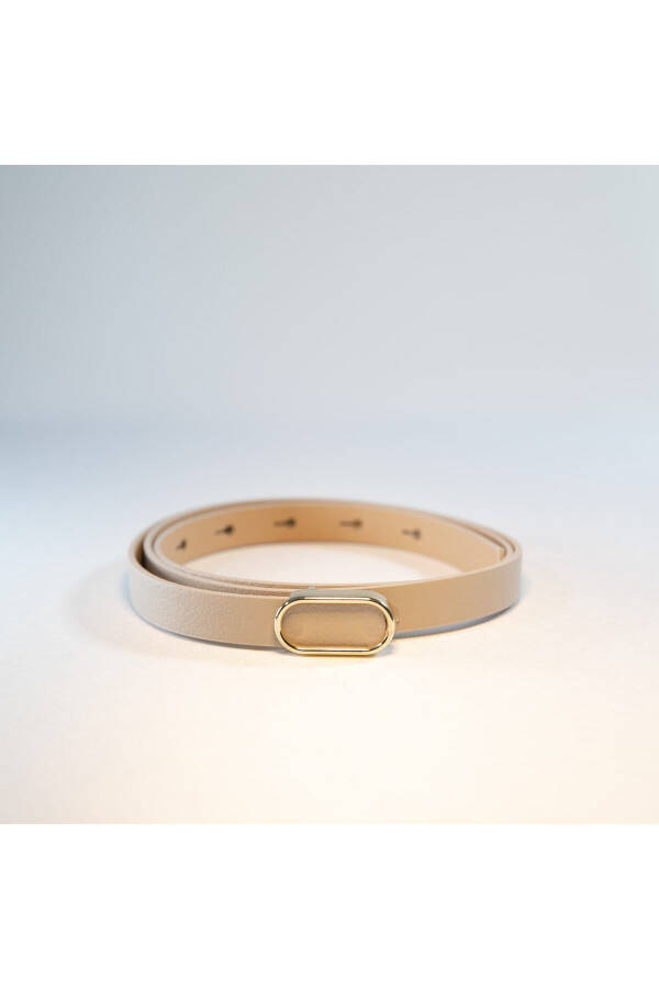 4-Piece Imported Oval Gold Buckle Thin Belt, Trousers Belt, Shirt Belt, Jacket Belt - 24