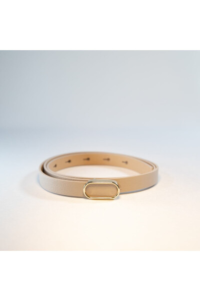 4-Piece Imported Oval Gold Buckle Thin Belt, Trousers Belt, Shirt Belt, Jacket Belt - 16