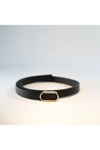 4-Piece Imported Oval Gold Buckle Thin Belt, Trousers Belt, Shirt Belt, Jacket Belt - 4