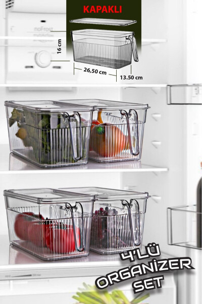 4-Piece Lidded Handle Strainer Cabinet Organizer - OPEN HOME CONCEPT