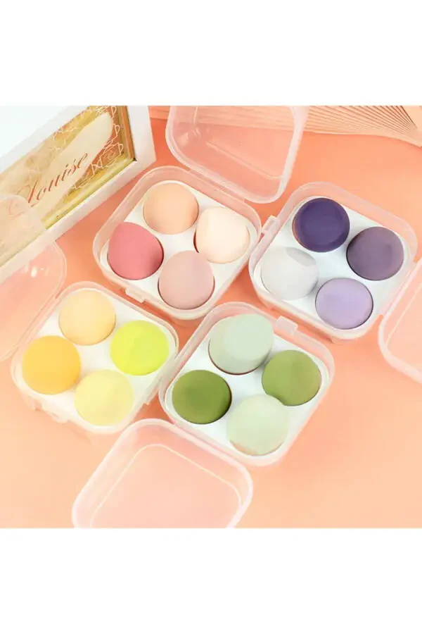 4-Piece Makeup Sponge Set with Plastic Case - 9