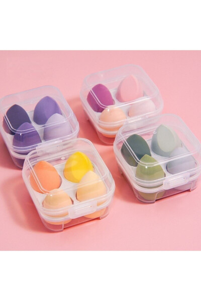 4-Piece Makeup Sponge Set with Plastic Case - 8