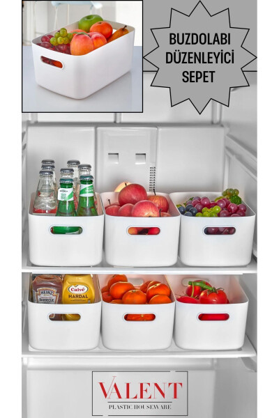 4-Piece Mocha 3.5 Lt Basic Cabinet, Refrigerator Organizer, Bathroom Organizer Basket - VALENT