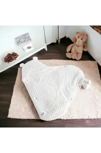 4-Piece Newborn Set (10 PIECE 100% COTTON HOSPITAL OUTFIT, PEA WRAP, BABY CARE SHOULDER AND BACKPACK)-POWDER - 8