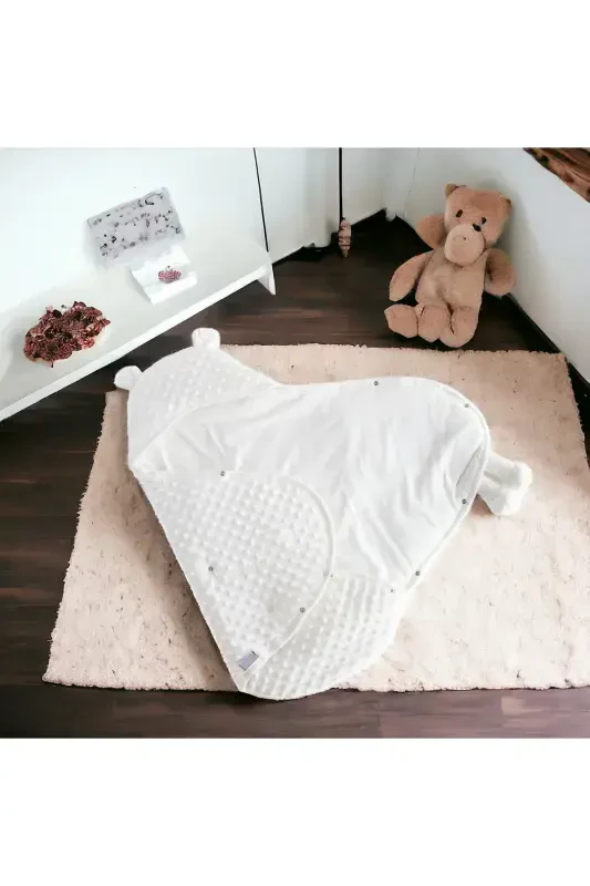 4-Piece Newborn Set (10 PIECE 100% COTTON HOSPITAL OUTFIT, PEA WRAP, BABY CARE SHOULDER AND BACKPACK)-POWDER - 8