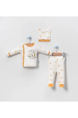 4-Piece Newborn Set (HOSPITAL OUTFIT, BABY CARE BACKPACK AND SHOULDER BAG, SWADDLE)-GRAY - 2