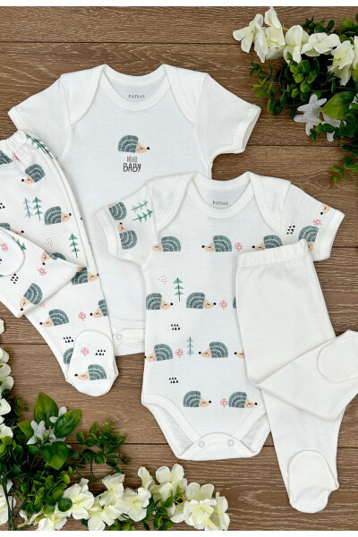 4-Piece Organic Cotton Baby Girl Snap-Up Bodysuit & P - 3