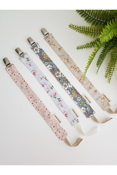 4-Piece Set Floral Baby Pacifier Clip - Pacifier Chain - Pacifier Holder - IB ILKIMBEBE