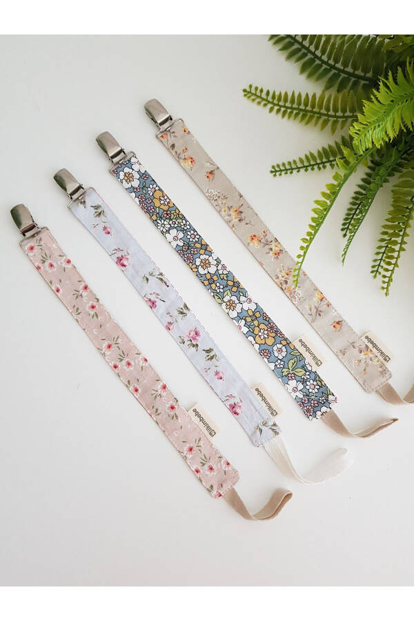 4-Piece Set Floral Baby Pacifier Clip - Pacifier Chain - Pacifier Holder - 1