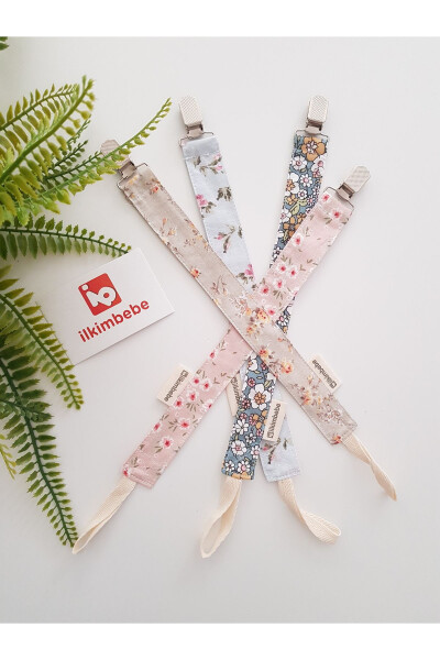 4-Piece Set Floral Baby Pacifier Clip - Pacifier Chain - Pacifier Holder - 3