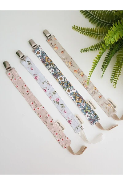 4-Piece Set Floral Baby Pacifier Clip - Pacifier Chain - Pacifier Holder - Modazone