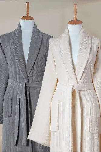 4-Piece Striped Bathrobe Set 100% Certified Cotton - 5