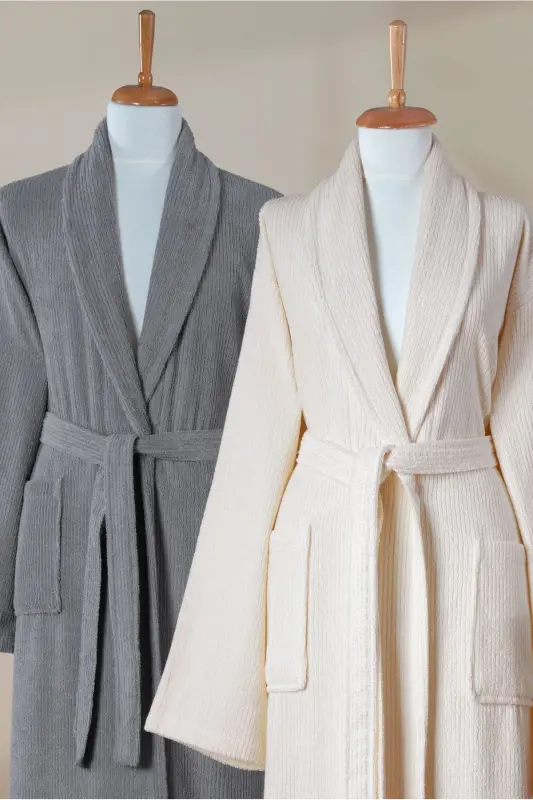 4-Piece Striped Bathrobe Set 100% Certified Cotton - 5