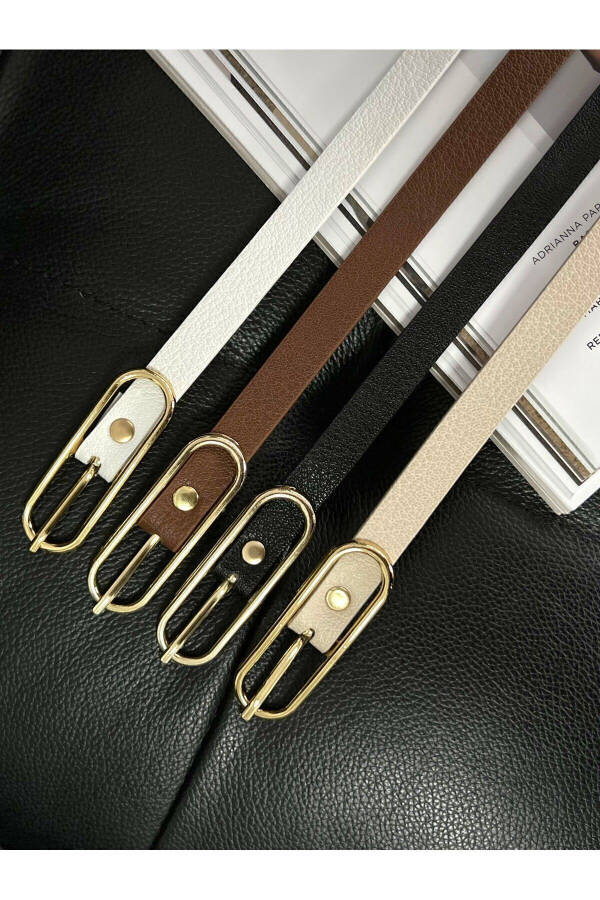 4-Piece Wide Buckle Thin Women's Belt, Jacket Belt, Dress Belt, Shirt Belt - 5