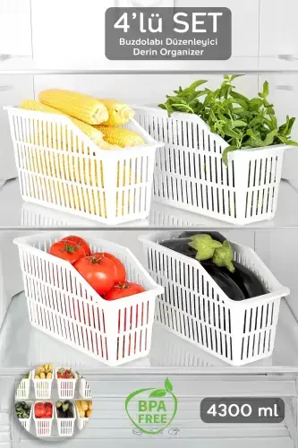 4 Pieces Refrigerator Vegetable Fruit Organizer - BDD-85 - 1