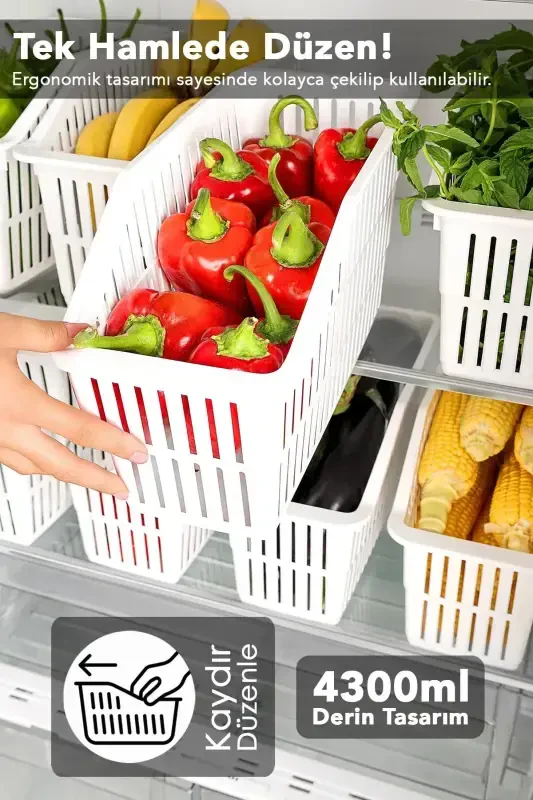4 Pieces Refrigerator Vegetable Fruit Organizer - BDD-85 - 2
