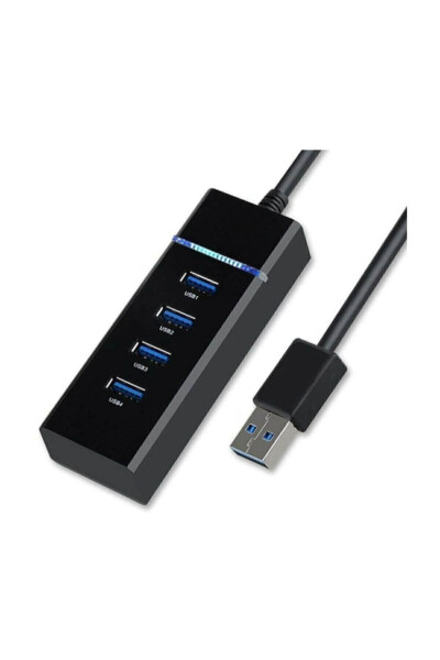 4 Port USB Hub 3.0 USB Çoklayıcı USB Çoğaltıcı Switch Port Işıklı 1.2 Mt - 9