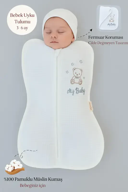 4 qavatli muslin chaqaloq uxlash sumkasi 100% paxta qiz va o'g'il bolalar uchun chaqaloq o'rash fasliy terlatmaydi 3-6 oylik - 2