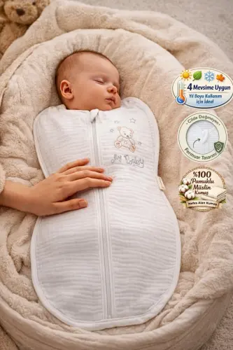 4 qavatli muslin chaqaloq uxlash sumkasi 100% paxta qiz va o'g'il bolalar uchun chaqaloq o'rash fasliy terlatmaydi 3-6 oylik 