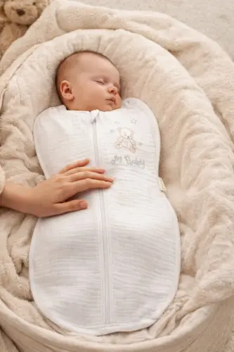 4 qavatli muslin chaqaloq uxlash sumkasi 100% paxta qiz va o'g'il bolalar uchun chaqaloq o'rash fasliy terlatmaydi 3-6 oylik - 5