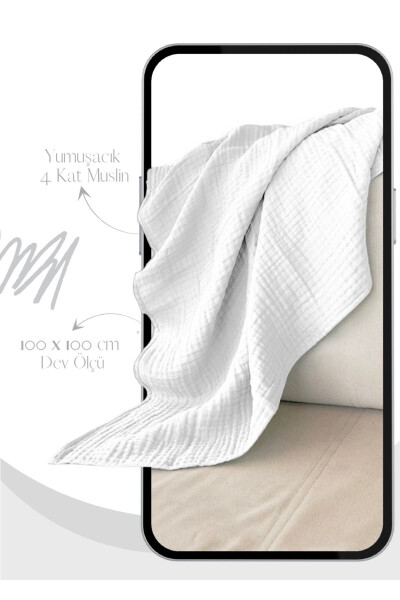 4 Qavatli Muslin Ko'rpa Chaqaloq Ko'rpa Organik Paxta Ko'p Maqsadli Paxta Muslin Ko'rpa O'rash Ko'rpa - GENEL MARKALAR (1)