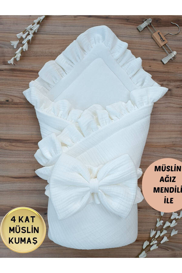 4 Qavatli Muslin Oq Bolalar Adyashisi Tabiiy Organik Uyqu Bolalar Adyashisi Kasalxona Chiqishi Yangi Tug'ilgan - 12