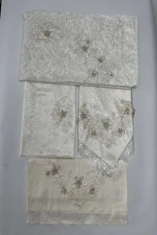 4 qismli baxmal qovrak to'plami - 4 dona baxmal qovrak seti - 1