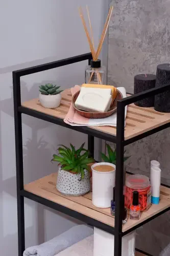 4 Raflı Banyo Düzenleyici Raf Mutfak Banyo Dolabı Çok Amaçlı Düzenleyici Raf - 4