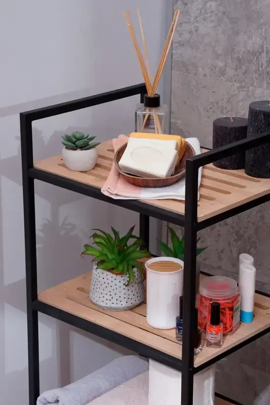 4 Raflı Banyo Düzenleyici Raf Mutfak Banyo Dolabı Çok Amaçlı Düzenleyici Raf - 4