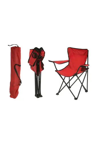 4-Seat Director Camp Chair Picnic Chair Folding Chair with Carrying Bag - Red - RED - 5