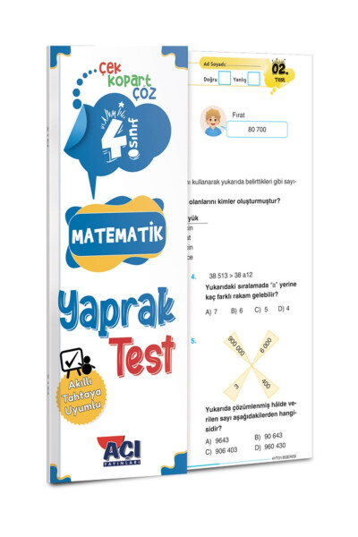 4-sinf Matematika Yirtib Tashlanadigan Varag'i Testi - 2