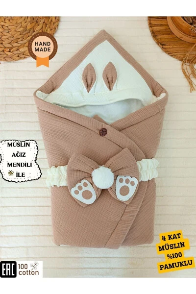 4-слойный муслиновый детский плед для новорожденных unisex, одеяло для выписки из роддома, подарок - TOMUYCUK