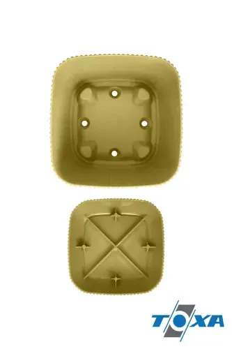 4 шт. 0.27 литра Желтый Коралл Квадратный Горшок Мини Размер Кактус Суккулент Горшок с Поддоном Пластиковый Горшок-ЖЕЛТЫЙ - 5