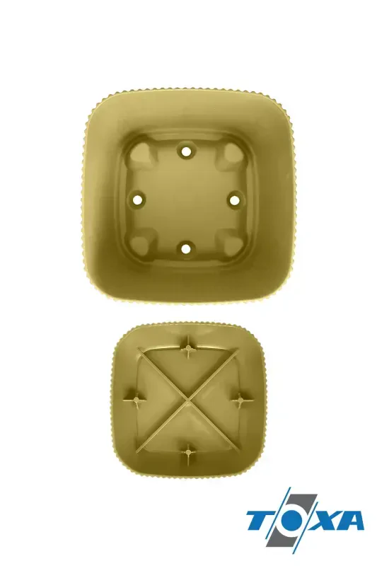 4 шт. 0.27 литра Желтый Коралл Квадратный Горшок Мини Размер Кактус Суккулент Горшок с Поддоном Пластиковый Горшок-ЖЕЛТЫЙ - 5