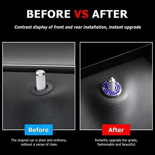 4 шт. Блестящие наклейки на внутреннюю дверную ручку автомобиля, украшения на болтах со стразами, хрустальные автомобильные наклейки для женщин и девочек, сверкающие колпачки для штифтов замков автомобильных дверей для C Class C200L GLC260 C260L - 4